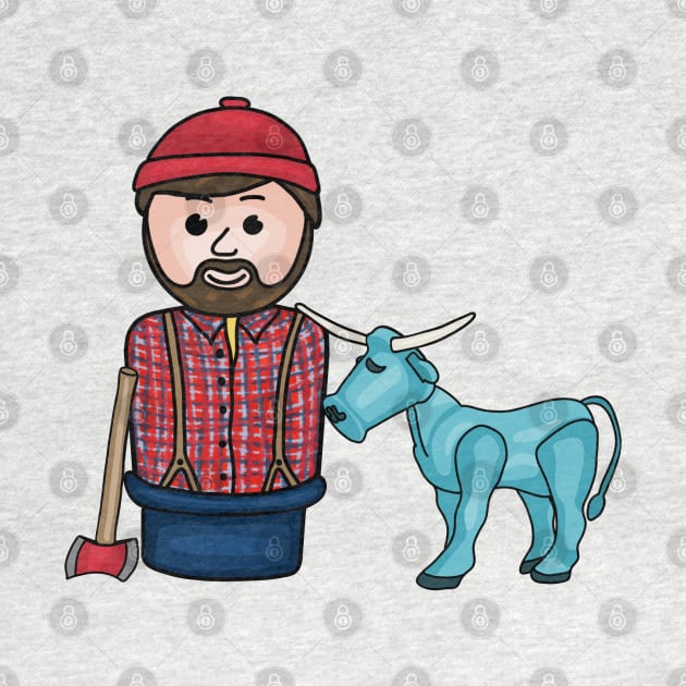 Paul Bunyan and Babe the Blue Ox by Slightly Unhinged